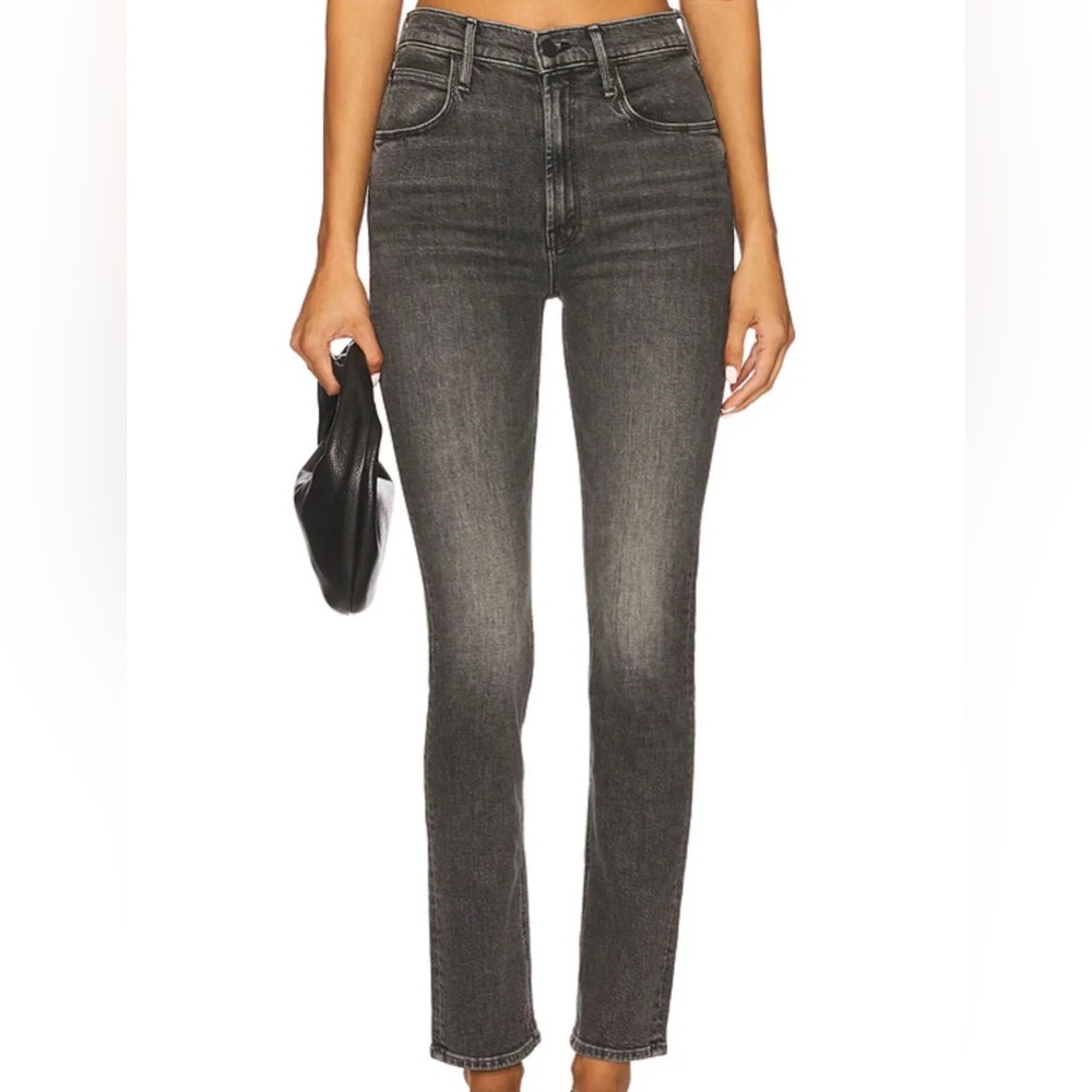 Mother (Anthropologie) The Tomcat Ankle Button-Fly Jeans in Washed Black-Size 25